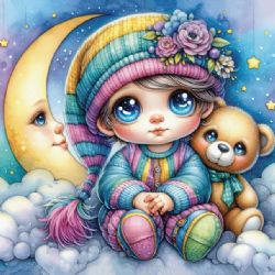 JACAROU - CLOUD LULLABY 50CM X 50CM - DIAMOND DOTZ